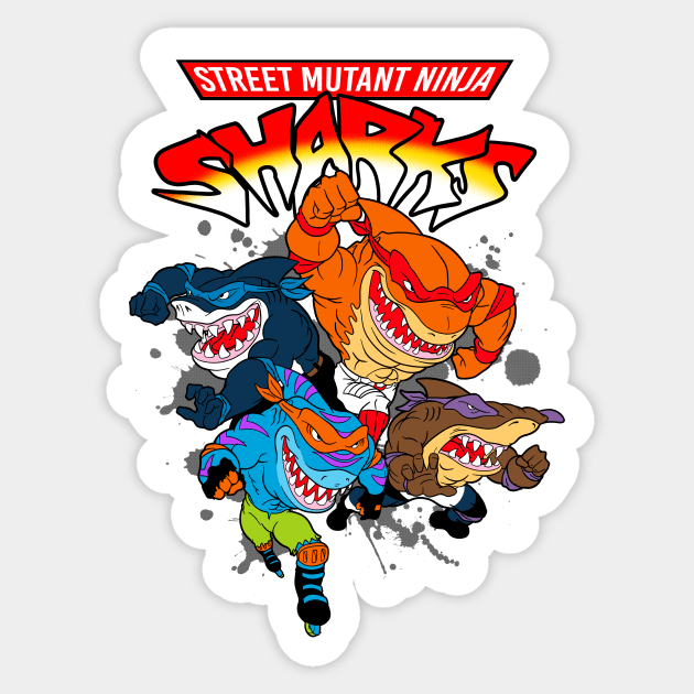 Street Mutant Ninja Sharks Sticker by BuckRogers